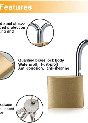 Solid Brass Same Keyed Padlock keyed Alike Lock