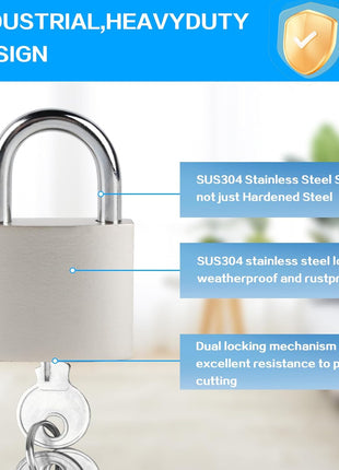 Stainless Steel Weatherproof Tumbler Padlock With 4 Key (Imported)