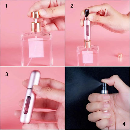 Travel Perfume Rechargeable Spray Bottle Mini Refillable Spray Jar Scent Pump