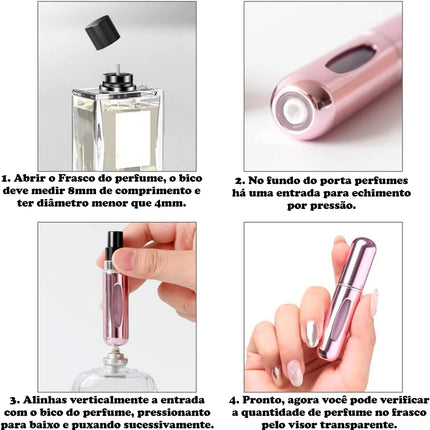 Travel Perfume Rechargeable Spray Bottle Mini Refillable Spray Jar Scent Pump