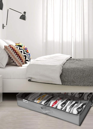 12 Pair Under Bed Shoe Storage Organizer-With Handle