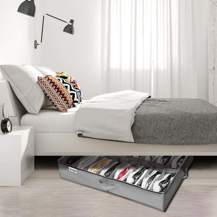 Under Bed Shoe Storage Organizer 12 Pair Compertment With Handle