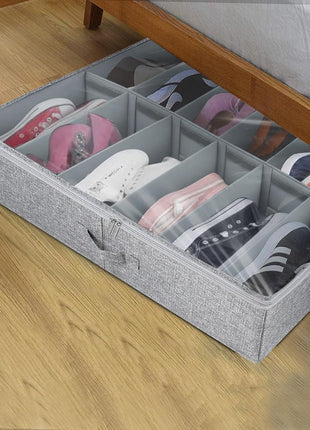 12 Pair Under Bed Shoe Storage Organizer-With Handle
