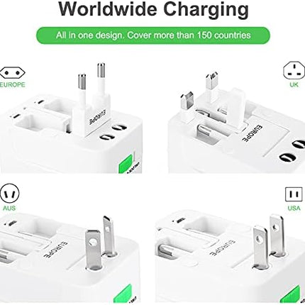 Universal All-In-One (US UK EU AU) World Wide International Travel Adapter Plug