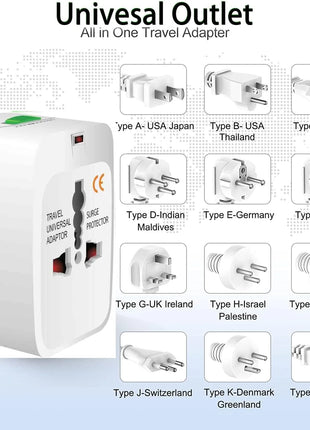 Universal All-In-One (US UK EU AU) World Wide Travel Adapter Plug