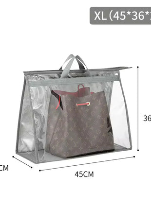 Clear Handbag Storage Organizer with Zipper